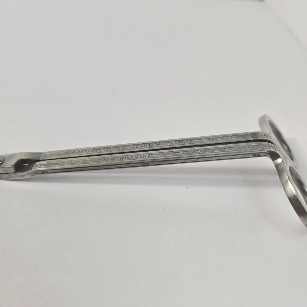 Wickman Stainless Steel Candle Wick Trimmer Etched Scroll Design Scissor Style